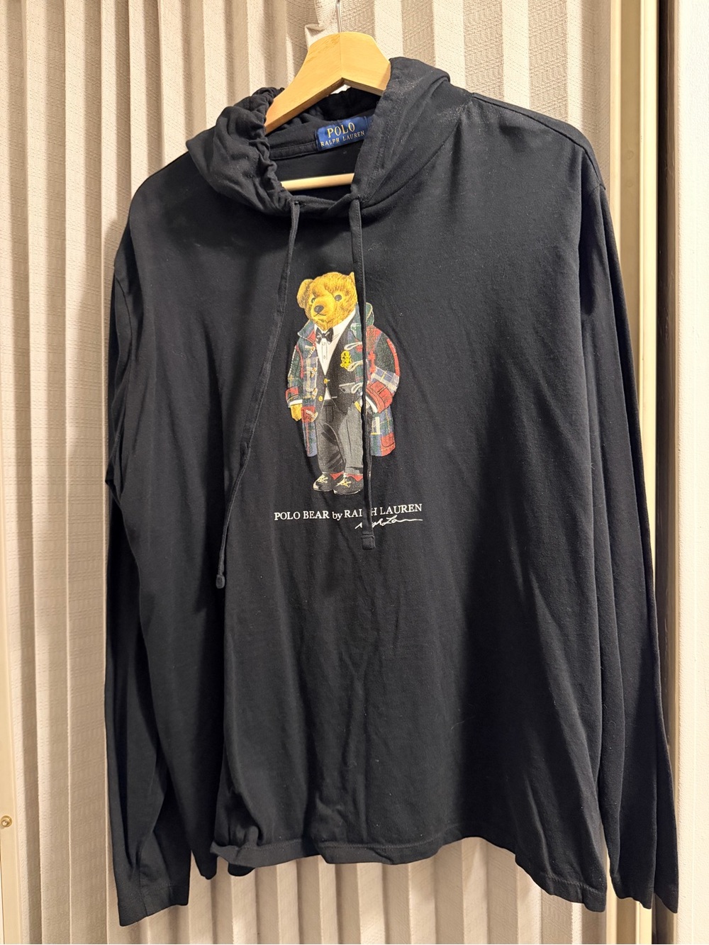 Polo by Ralph Lauren Black Bear Graphic Hooded Shirt